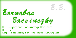 barnabas bacsinszky business card