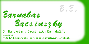 barnabas bacsinszky business card